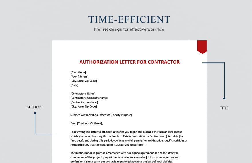 Authorization Letter For Contractor