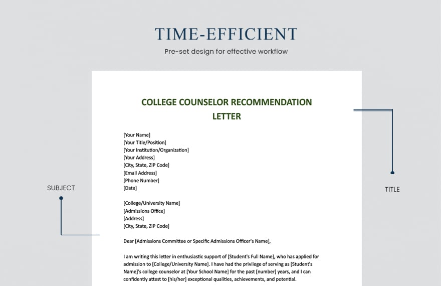 college counselor recommendation letter