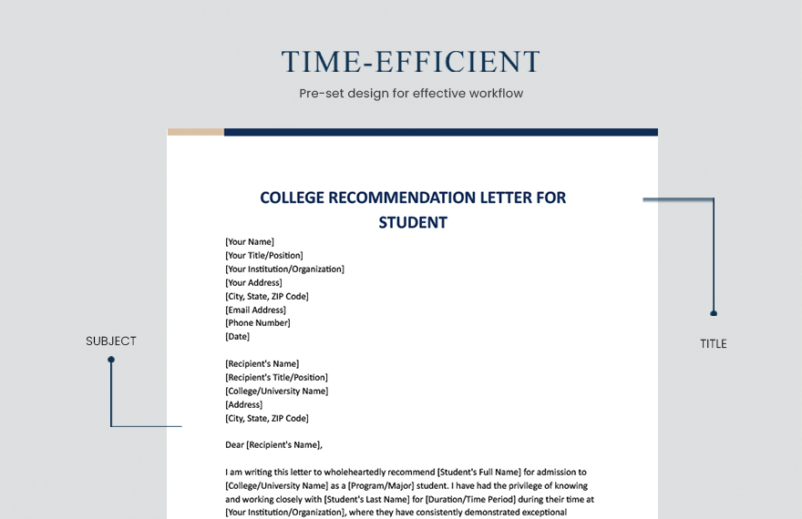 College Recommendation Letter for Student