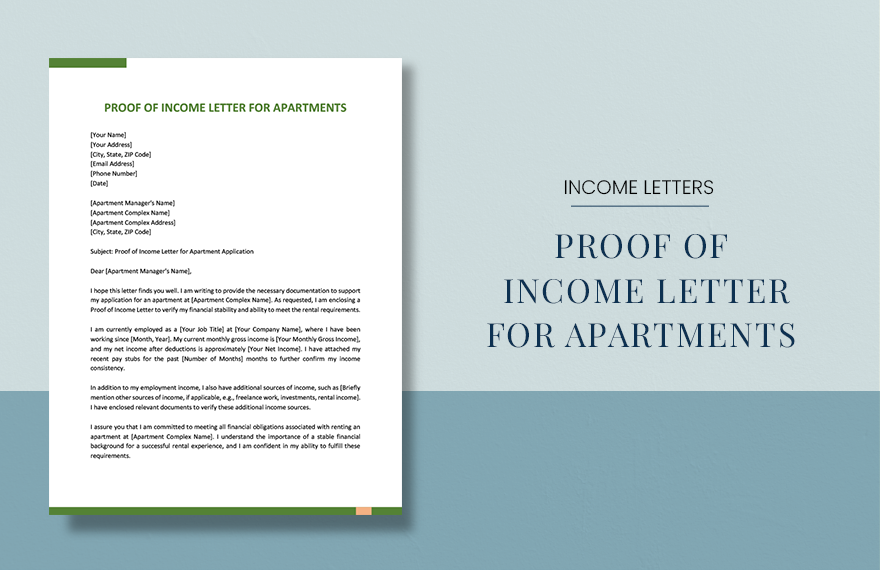 Proof of Income Letter for Apartments