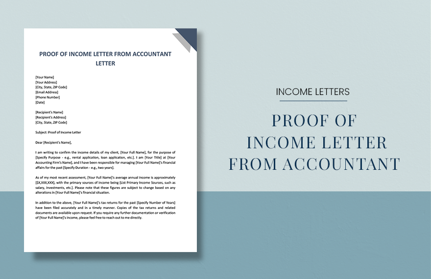 Proof Of Income Letter From Accountant