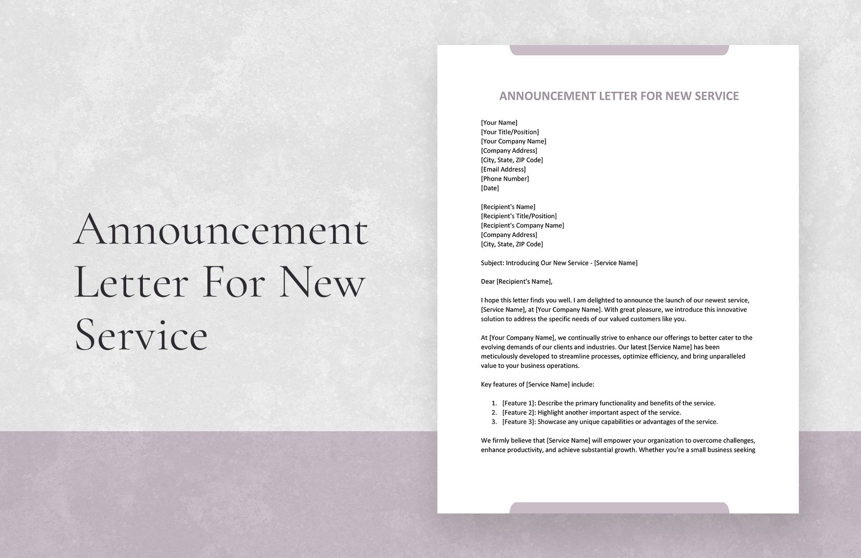 Announcement Letter For New Service