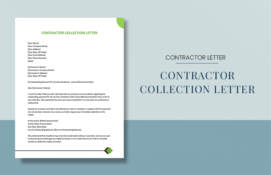 Contractor Collection Letter