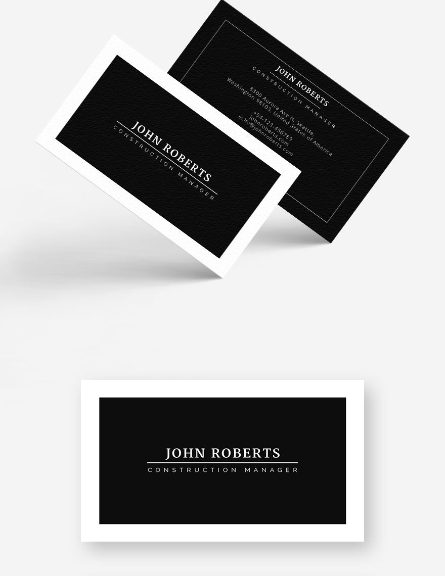 Construction Manager Business Card