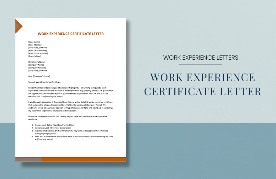 Work Experience Certificate Letter
