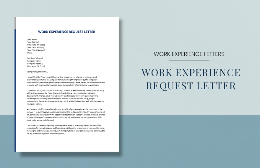 Work Experience Request Letter