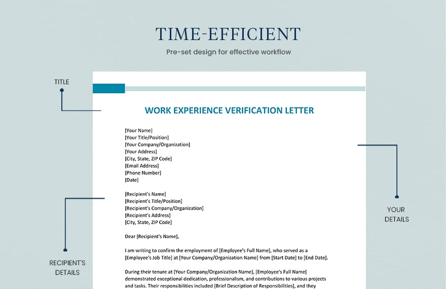 Work Experience Verification Letter