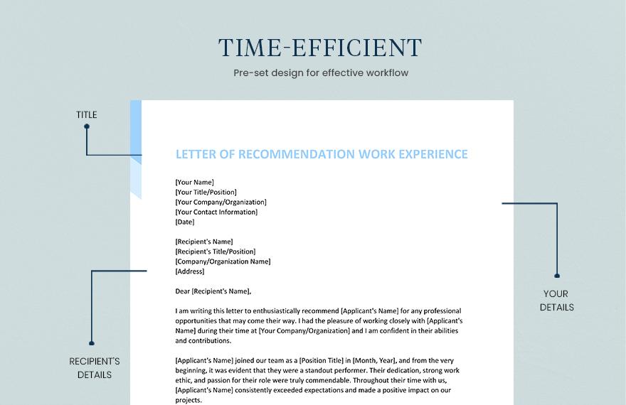 Letter of Recommendation Work Experience