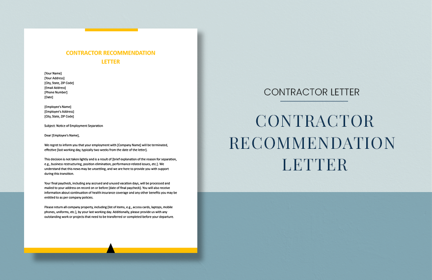 Contractor Recommendation Letter