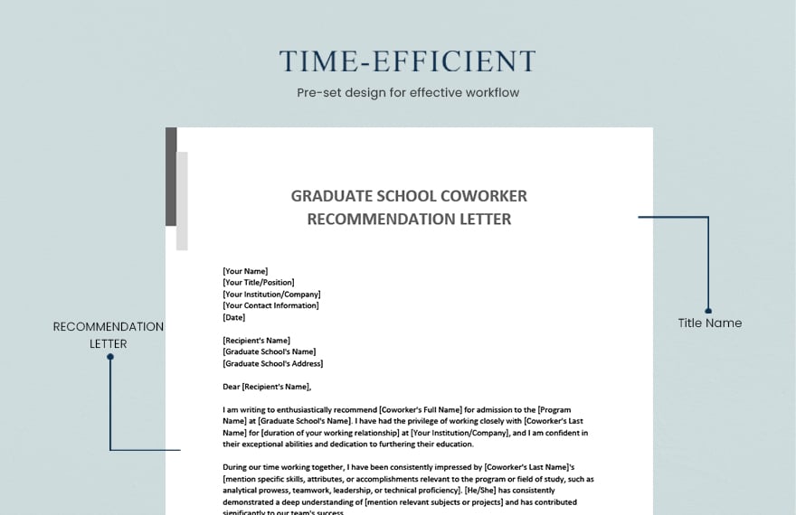 Graduate School Coworker Recommendation Letter