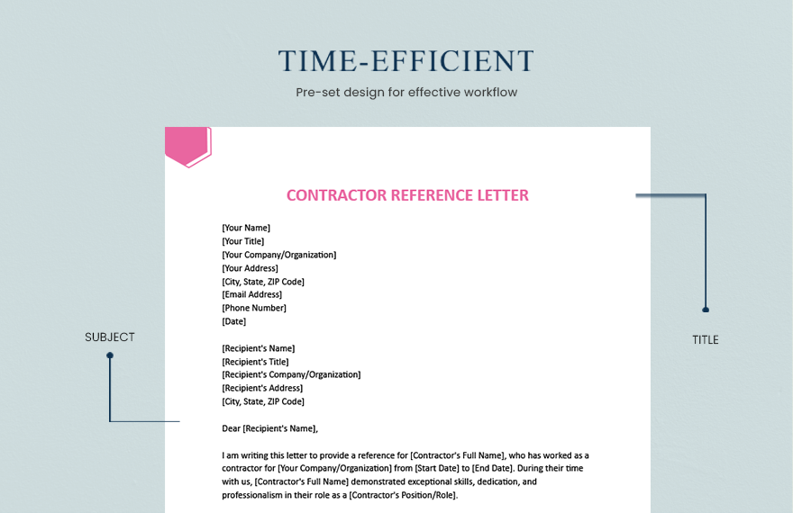 Contractor Reference Letter