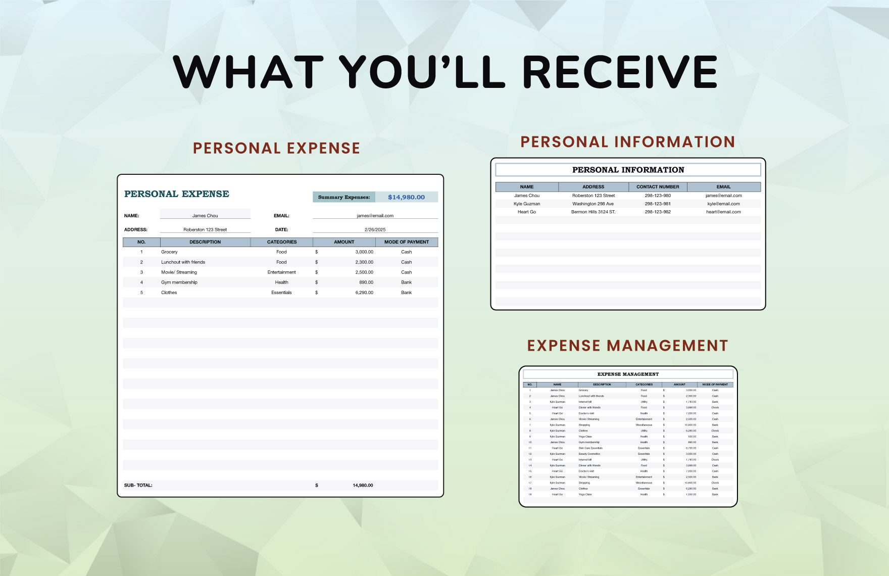 Personal Expense Template