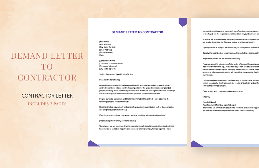 Demand Letter To Contractor