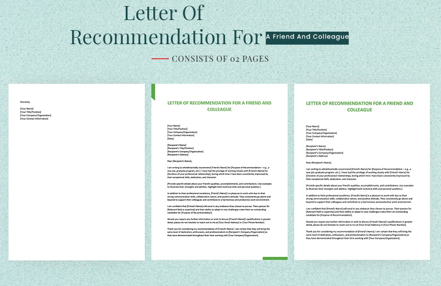 Letter Of Recommendation For A Friend And Colleague