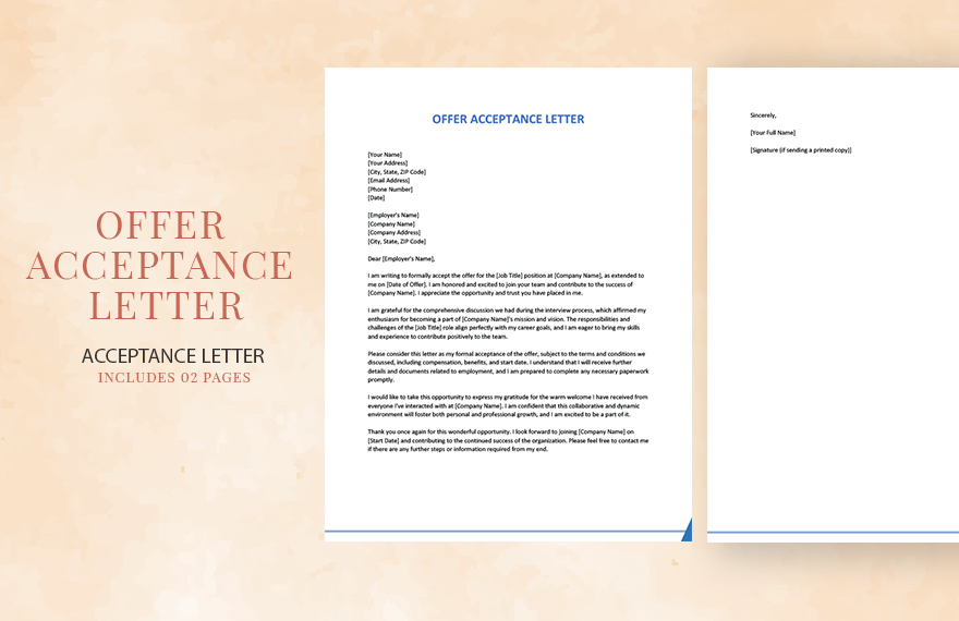 offer acceptance letter template