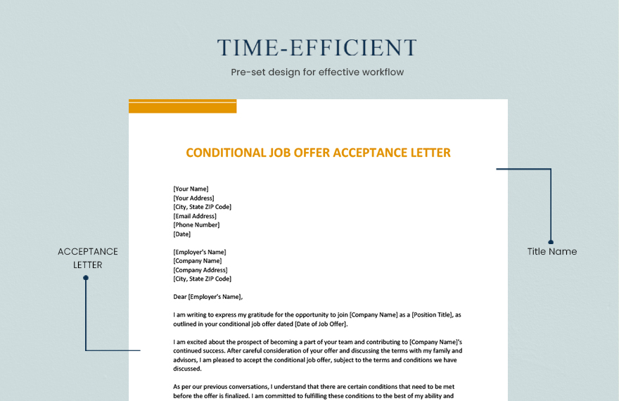 Conditional Job Offer Acceptance Letter