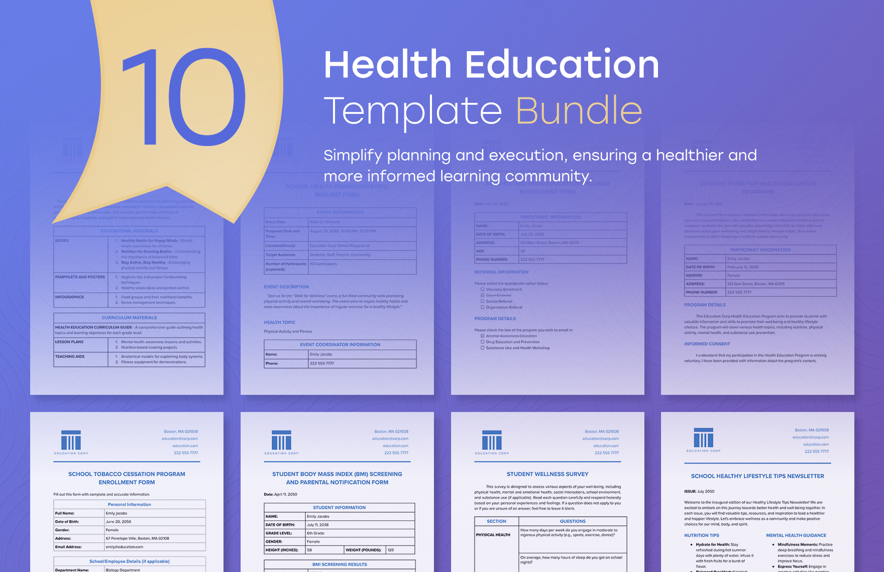10 Health Education Template Bundle
