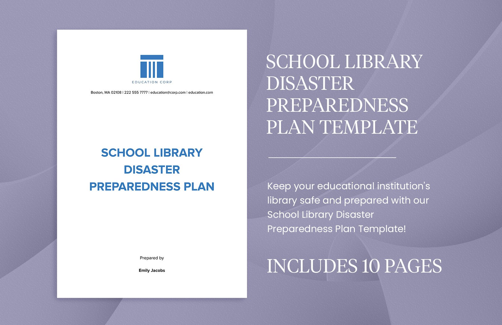 School Library Disaster Preparedness Plan Template