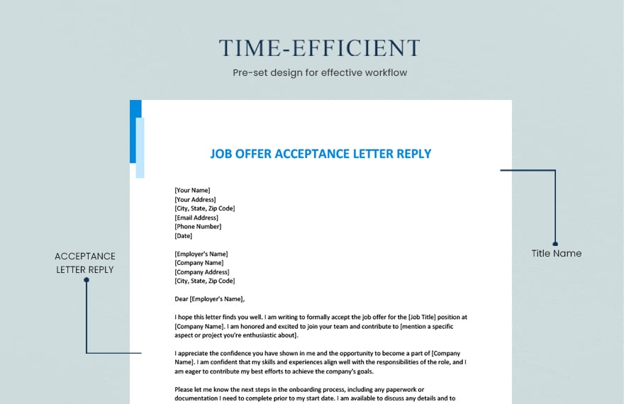 Job Offer Acceptance Letter Reply