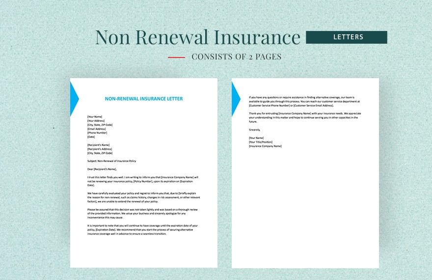 Non Renewal Insurance Letter