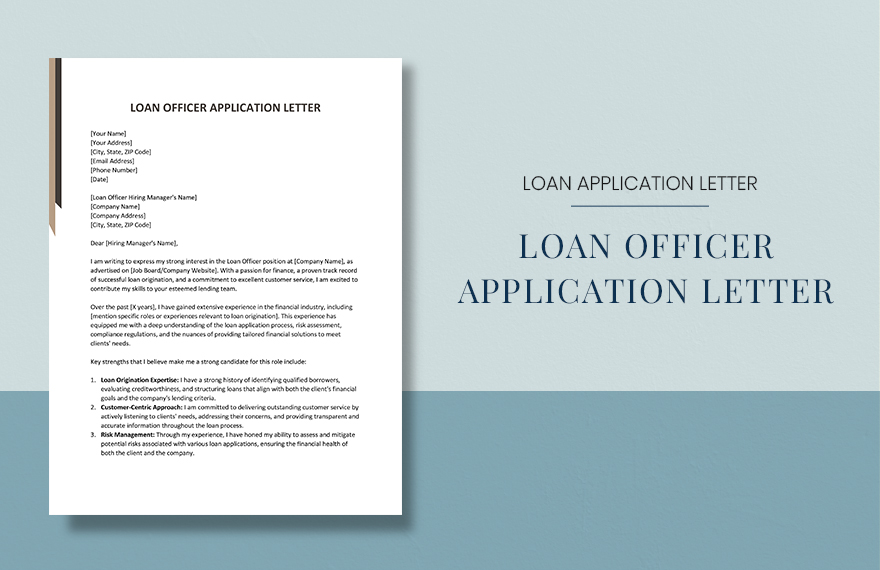 Loan Officer Application Letter in Word, Google Docs, Apple Pages