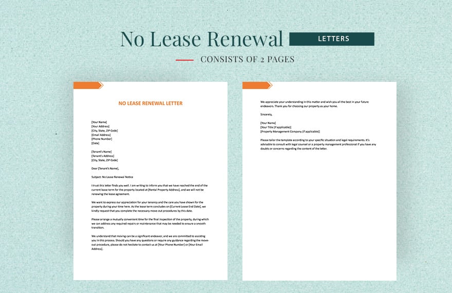 No Lease Renewal Letter