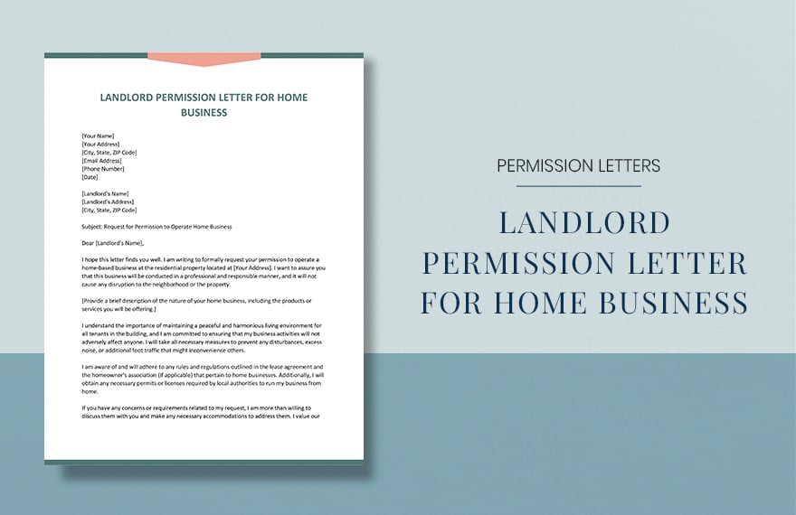 Free Landlord Permission Letter For Home Business