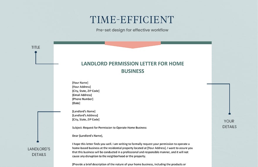 Landlord Permission Letter For Home Business
