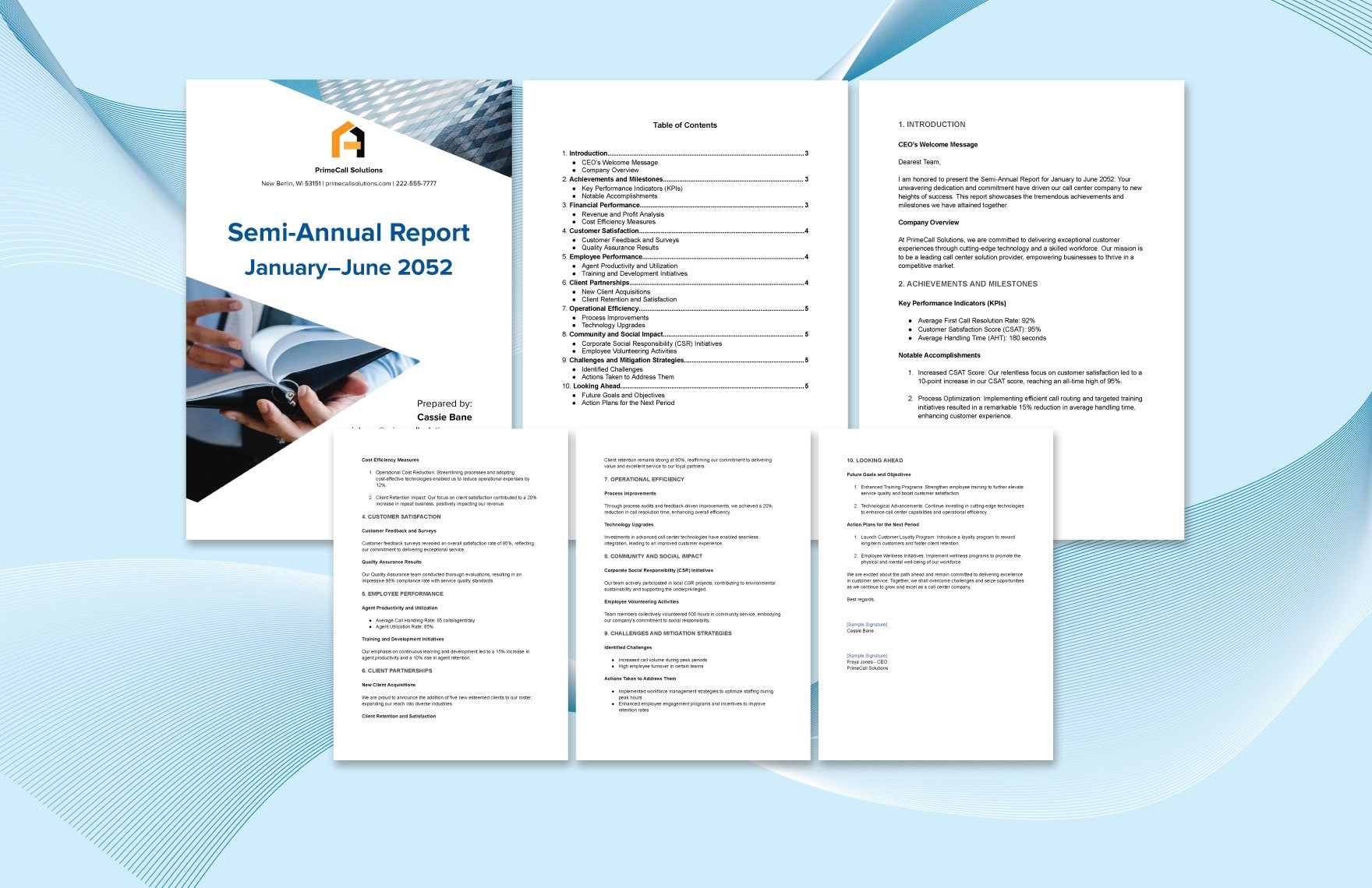 Semi-Annual Report Template