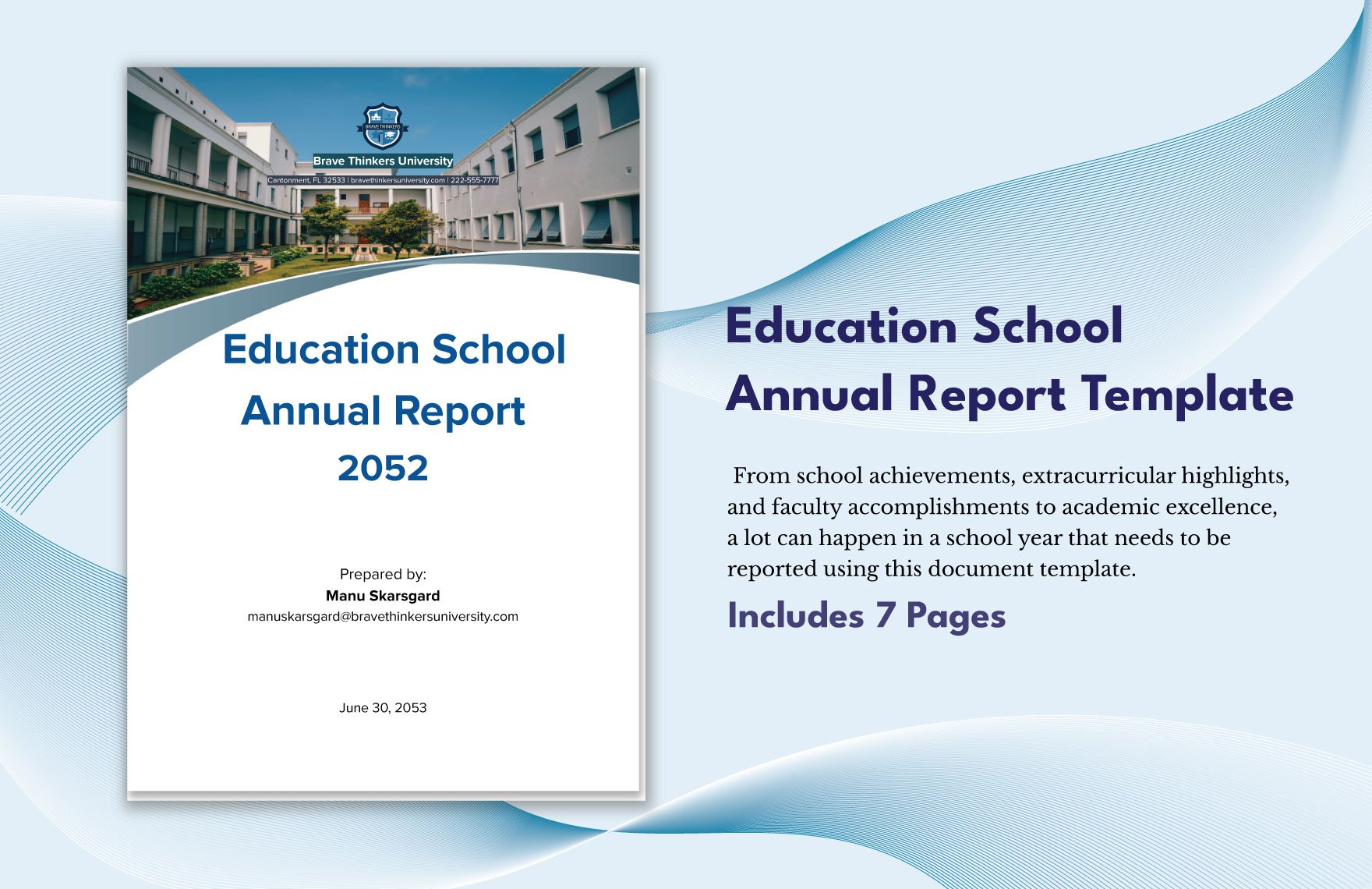 Education School Annual Report Template in Word, Google Docs, PDF