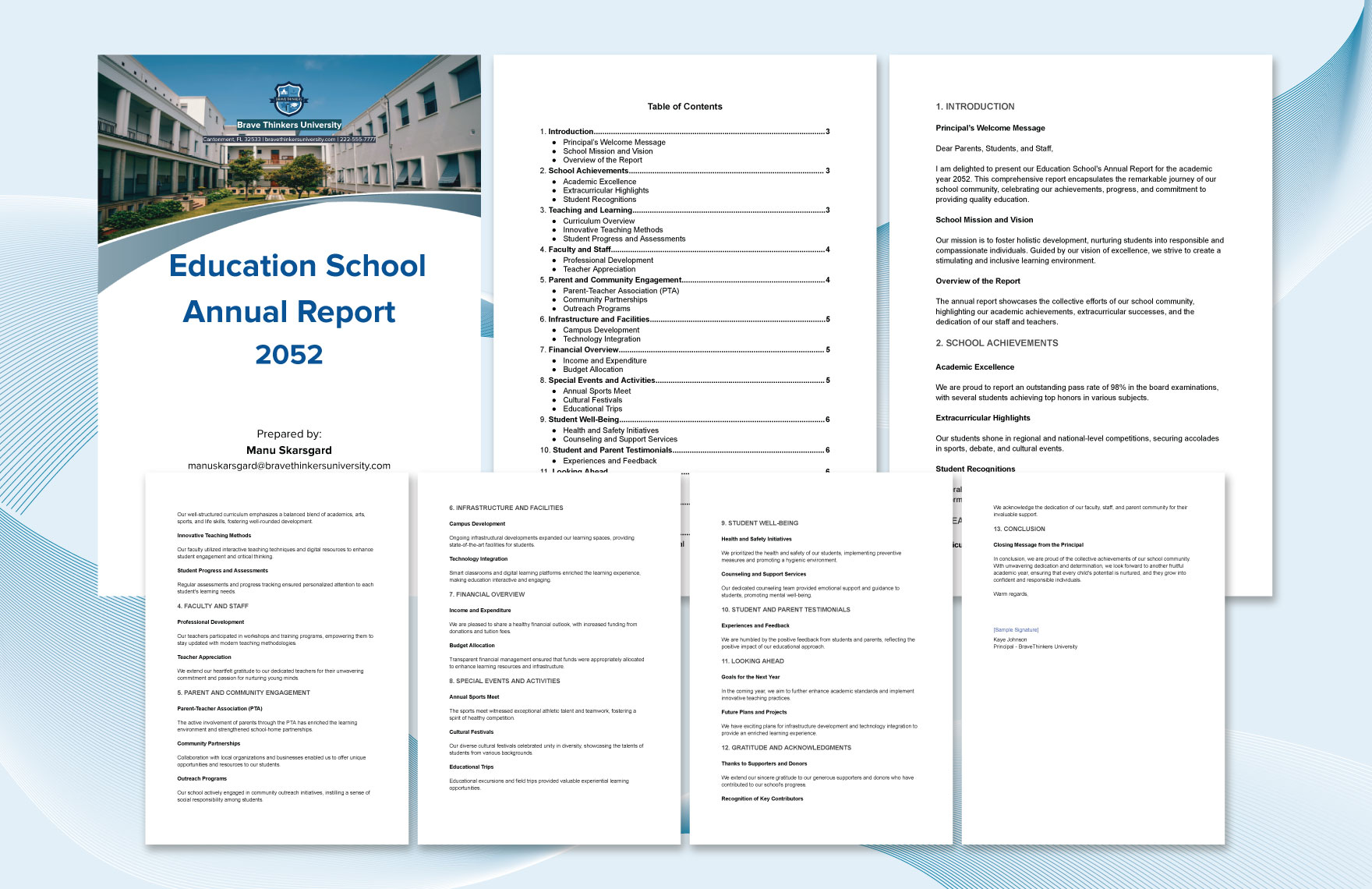Education School Annual Report Template