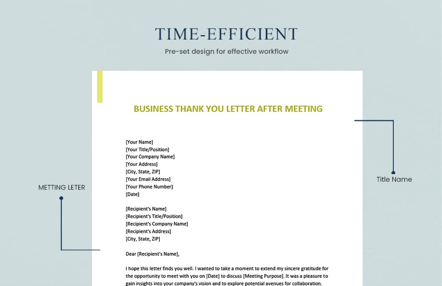 Business Thank You Letter After Meeting