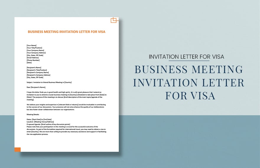 Free Business Meeting Invitation Letter For Visa