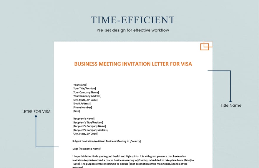 Free Business Meeting Invitation Letter For Visa - Download in Word