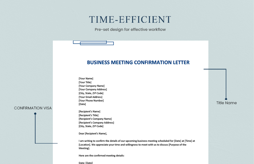 Business Meeting Confirmation Letter