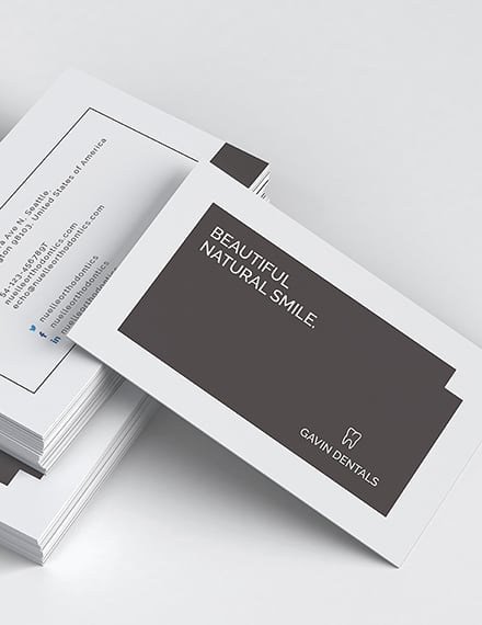 Dentist Business Card Template Illustrator Word Apple Pages PSD