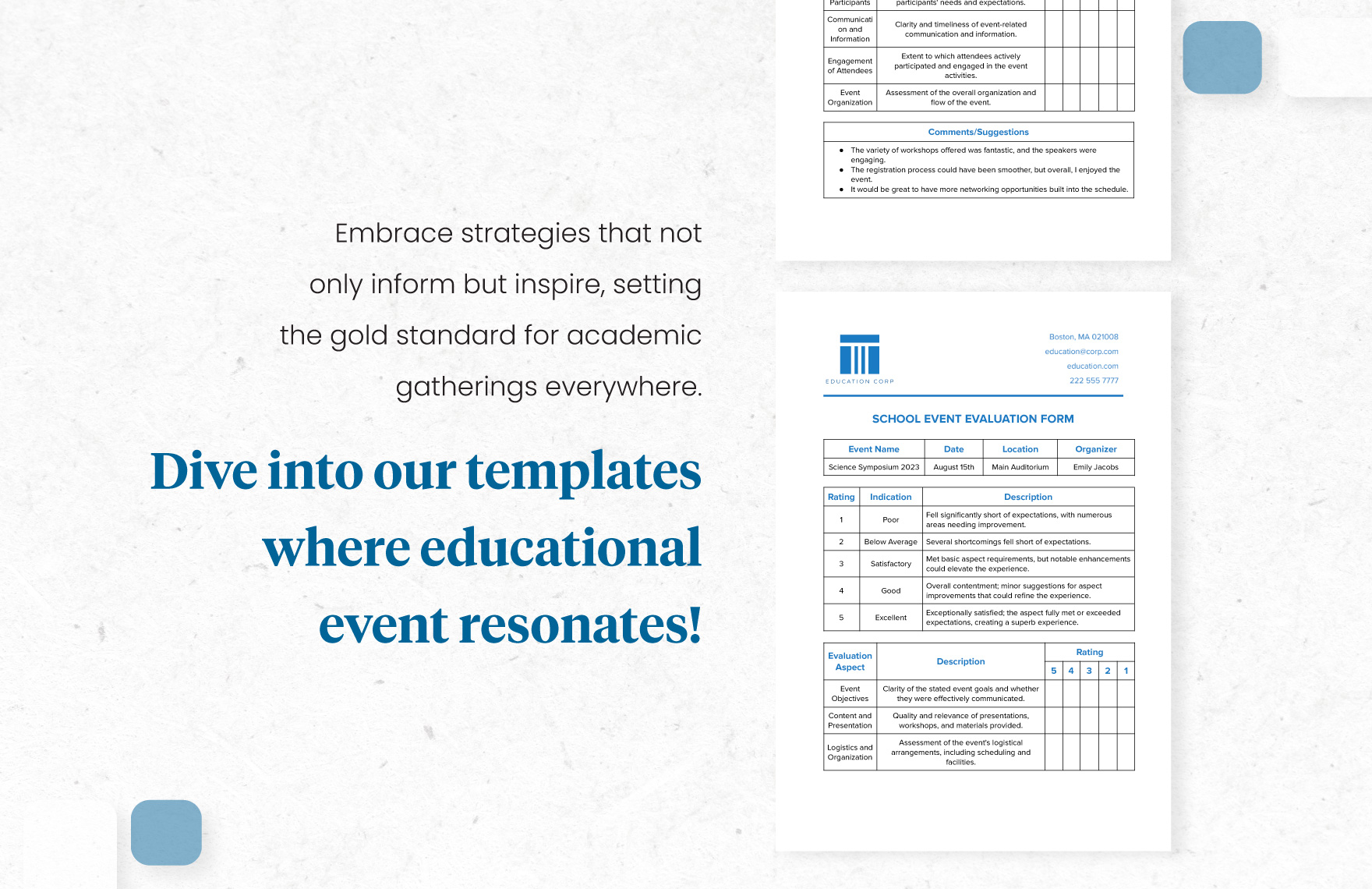 School Event Evaluation Form Template