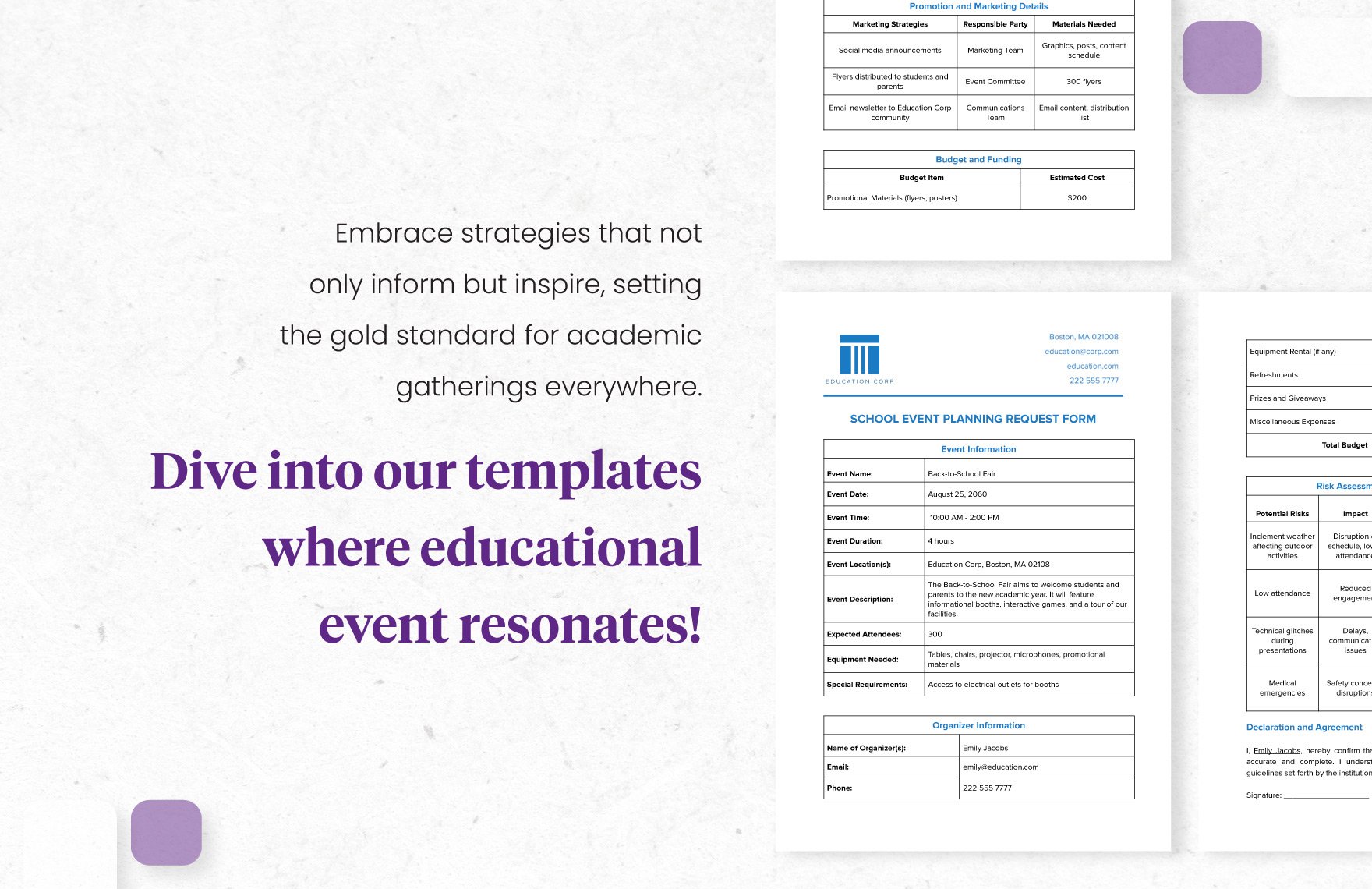 School Event Planning Request Form Template