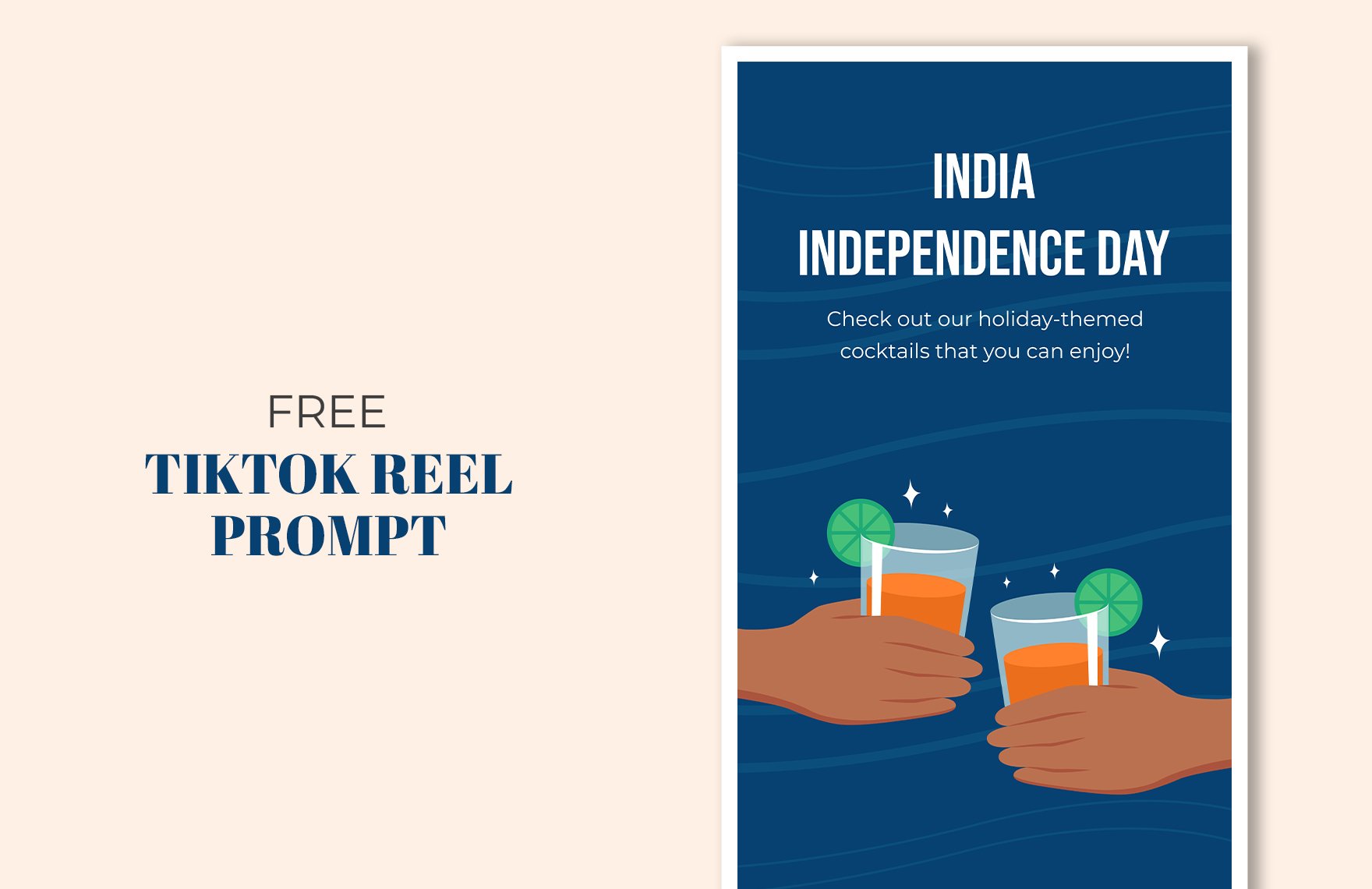 Free India Independence Day Tiktok Reel Prompt Template in PDF, Illustrator, SVG, JPG