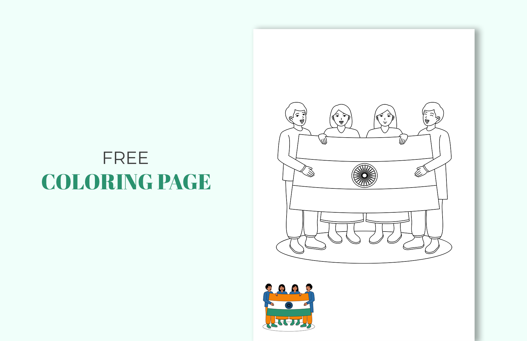 Free India Independence Day Coloring Page Template in Word, Google Docs, PDF