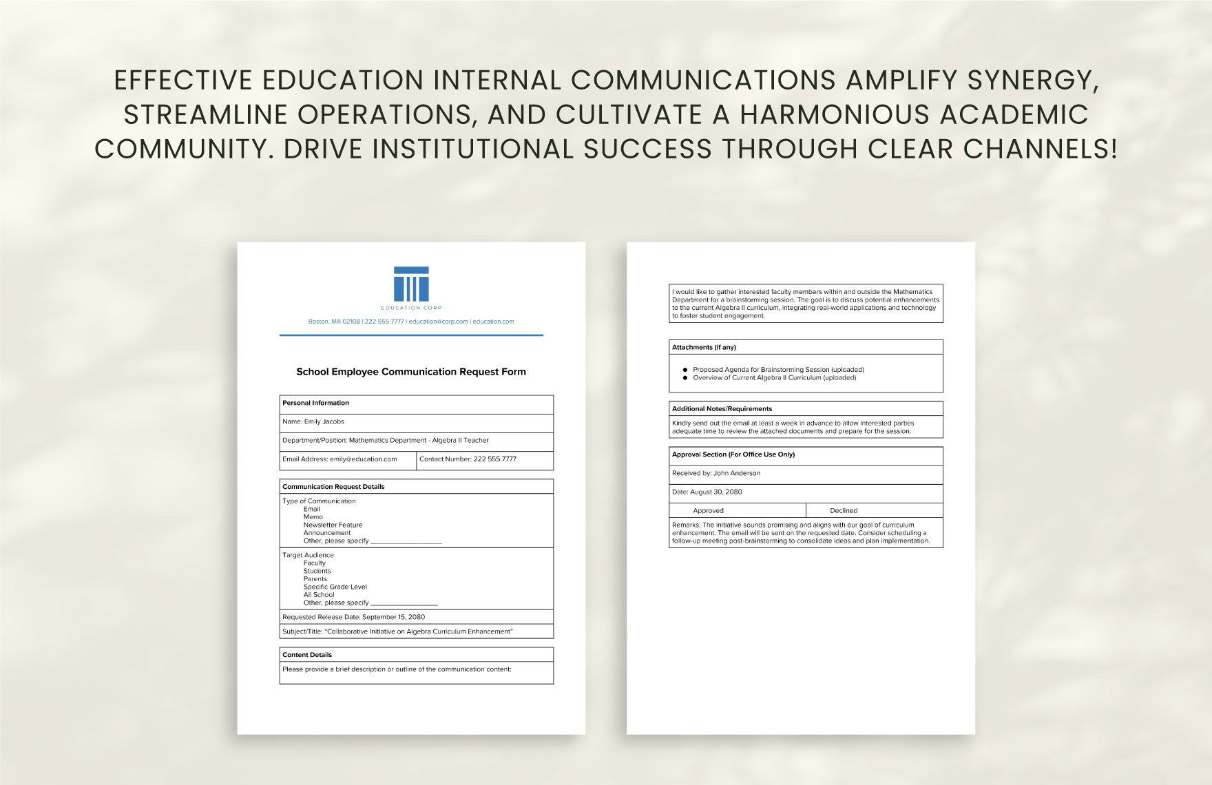 School Employee Communication Request Form