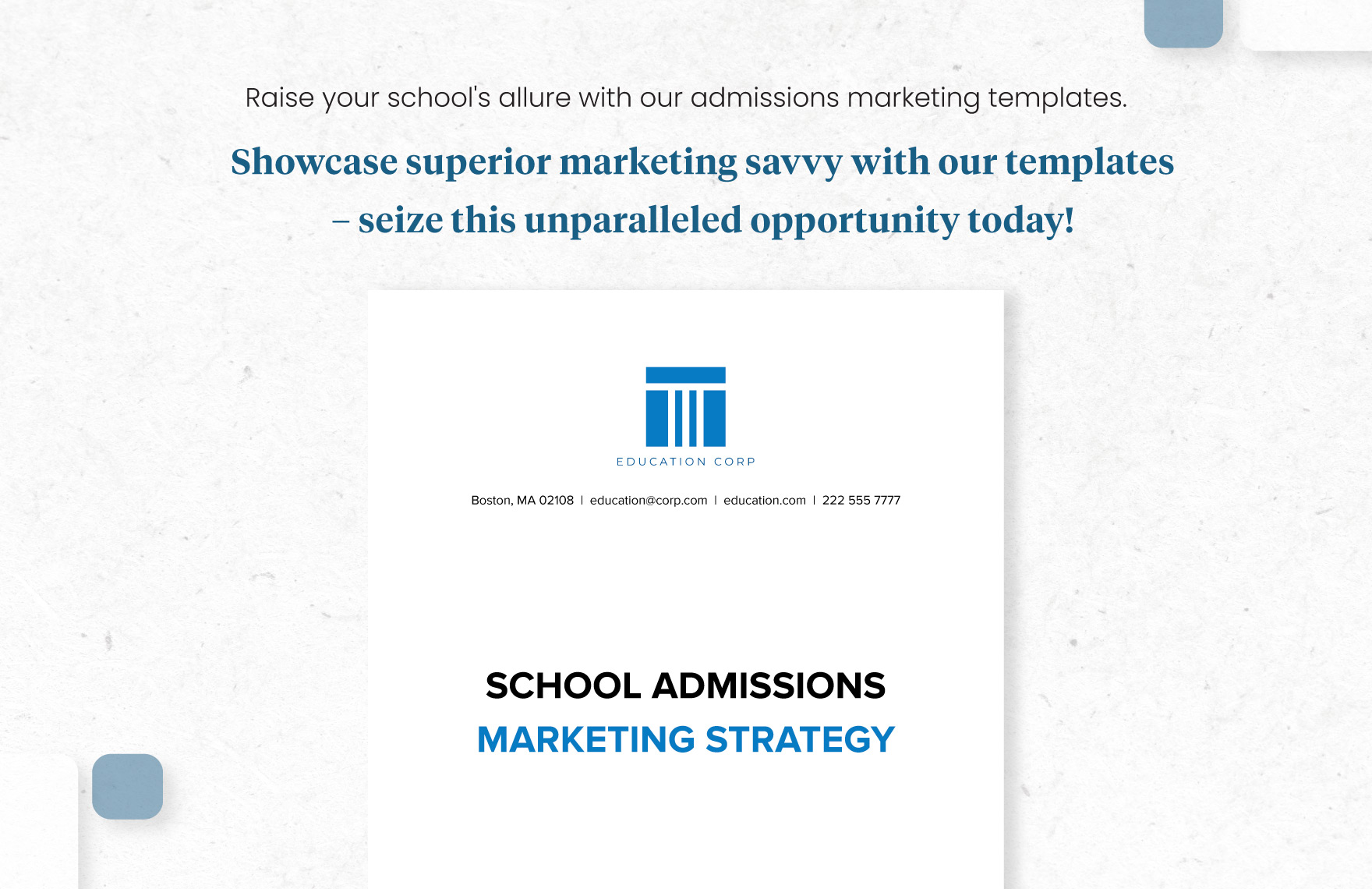 School Admissions Marketing Strategy Template