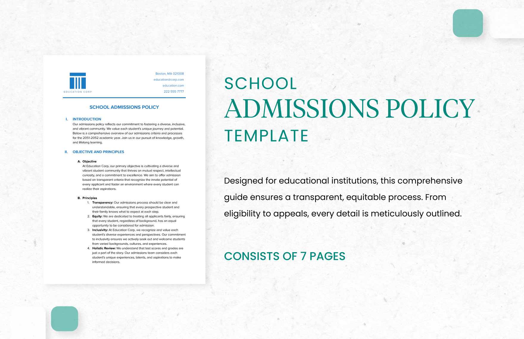 School Admissions Policy Template