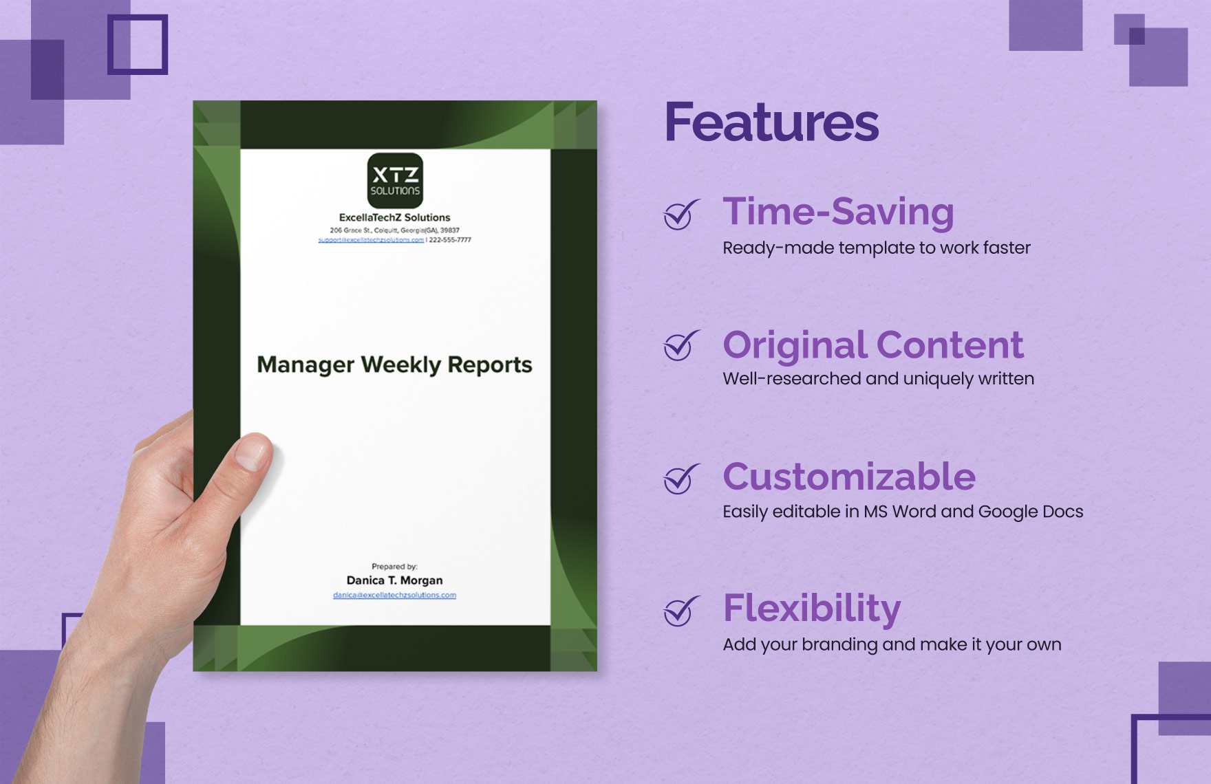 Manager Weekly Reports Template