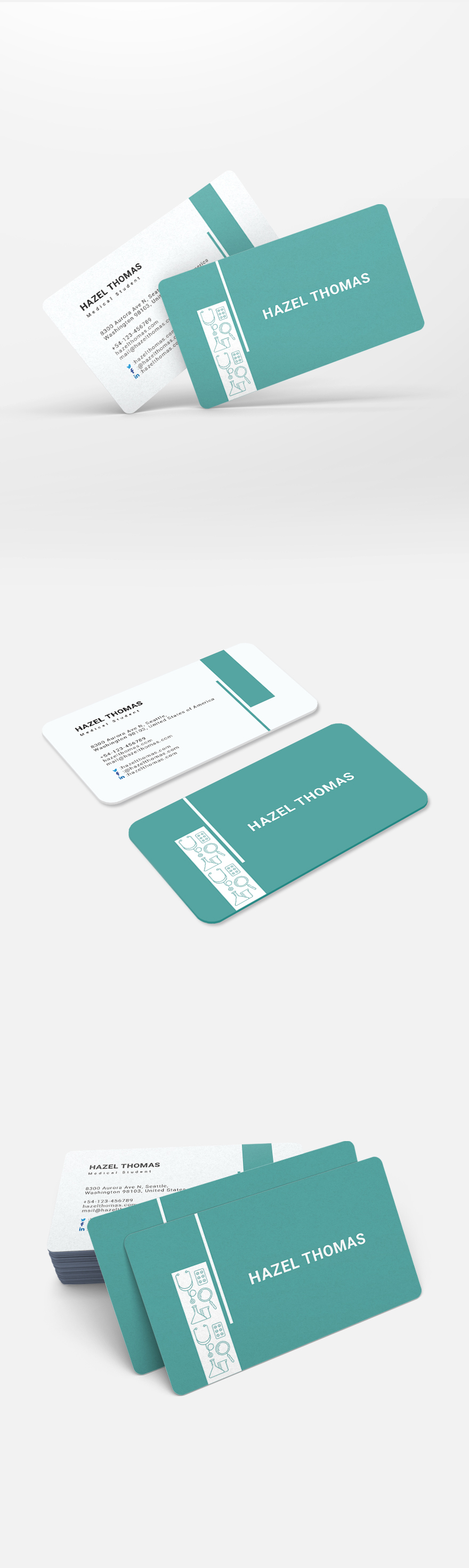 Modern Medical Student Business Card Template Illustrator, Word, Apple Pages, PSD, Publisher