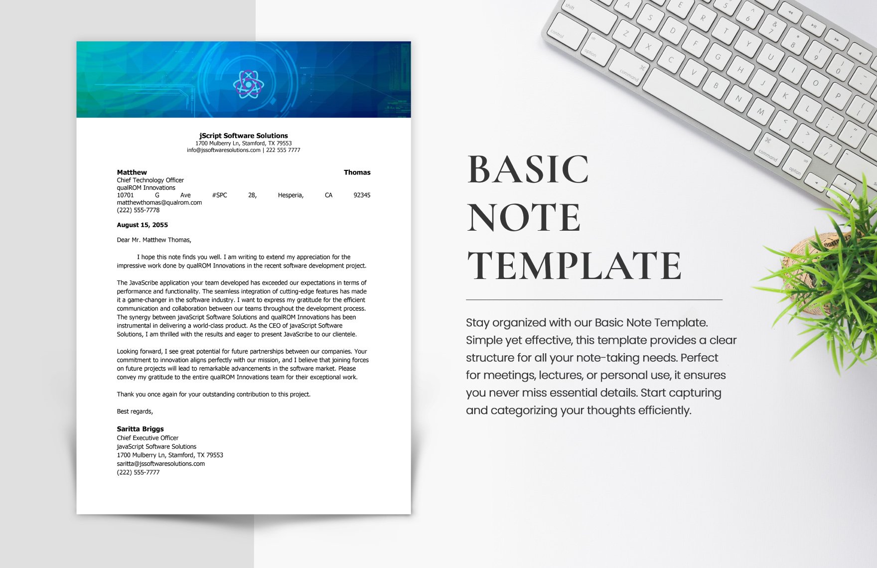 Free Basic Note Template