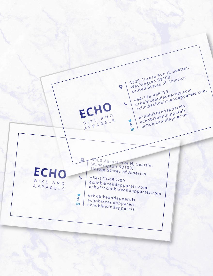 Minimal Transparent Business Card Editable