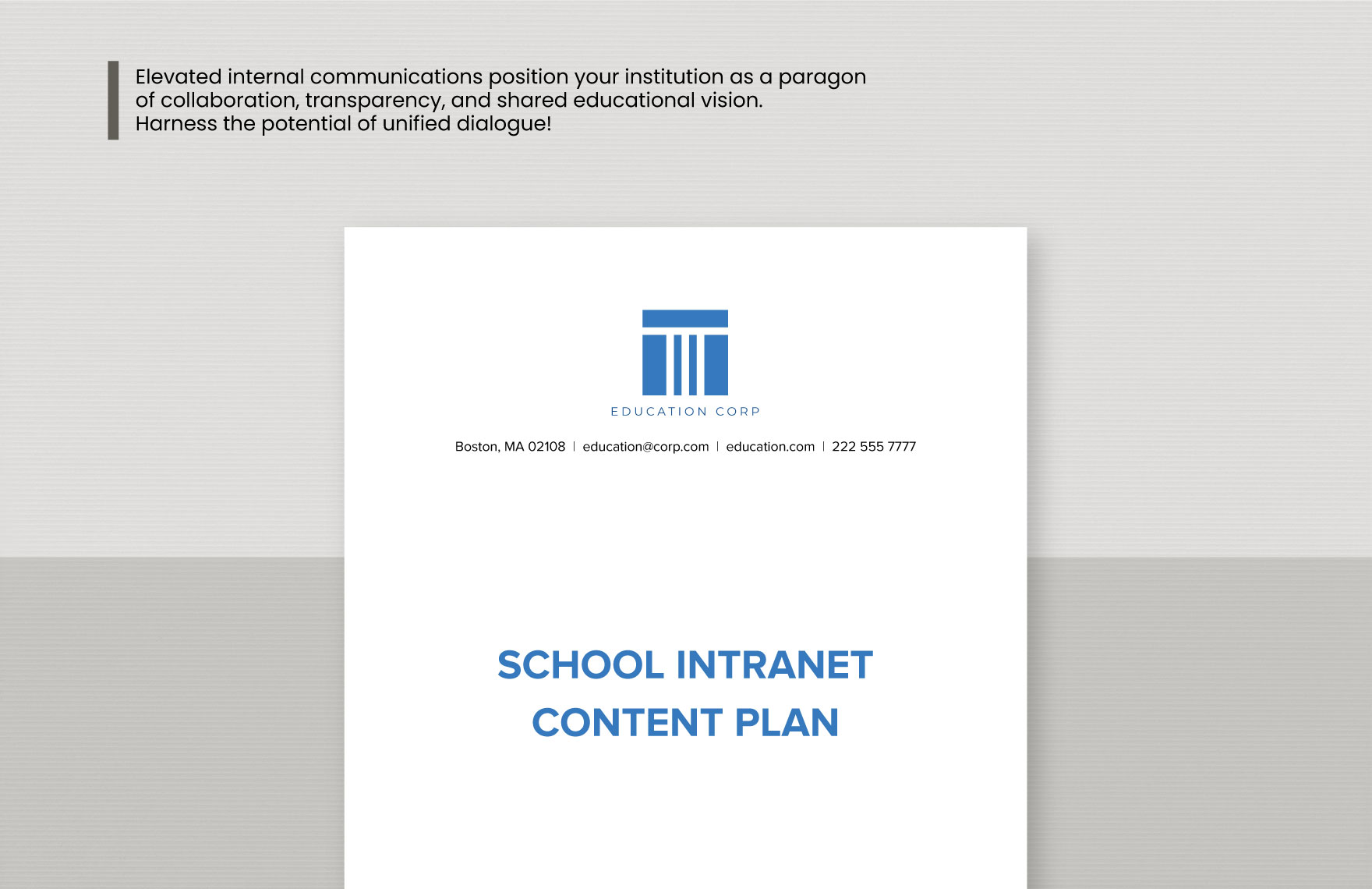 School Intranet Content Plan Template