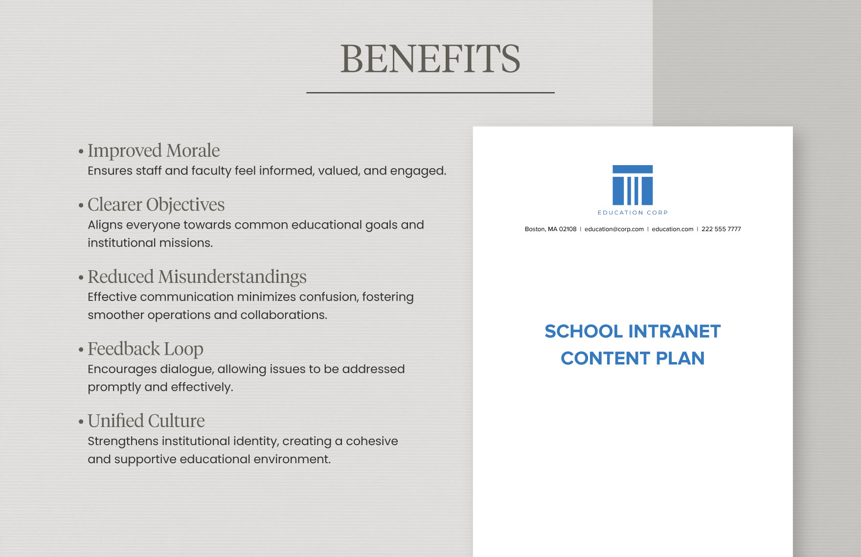 School Intranet Content Plan Template in Word PDF Google Docs