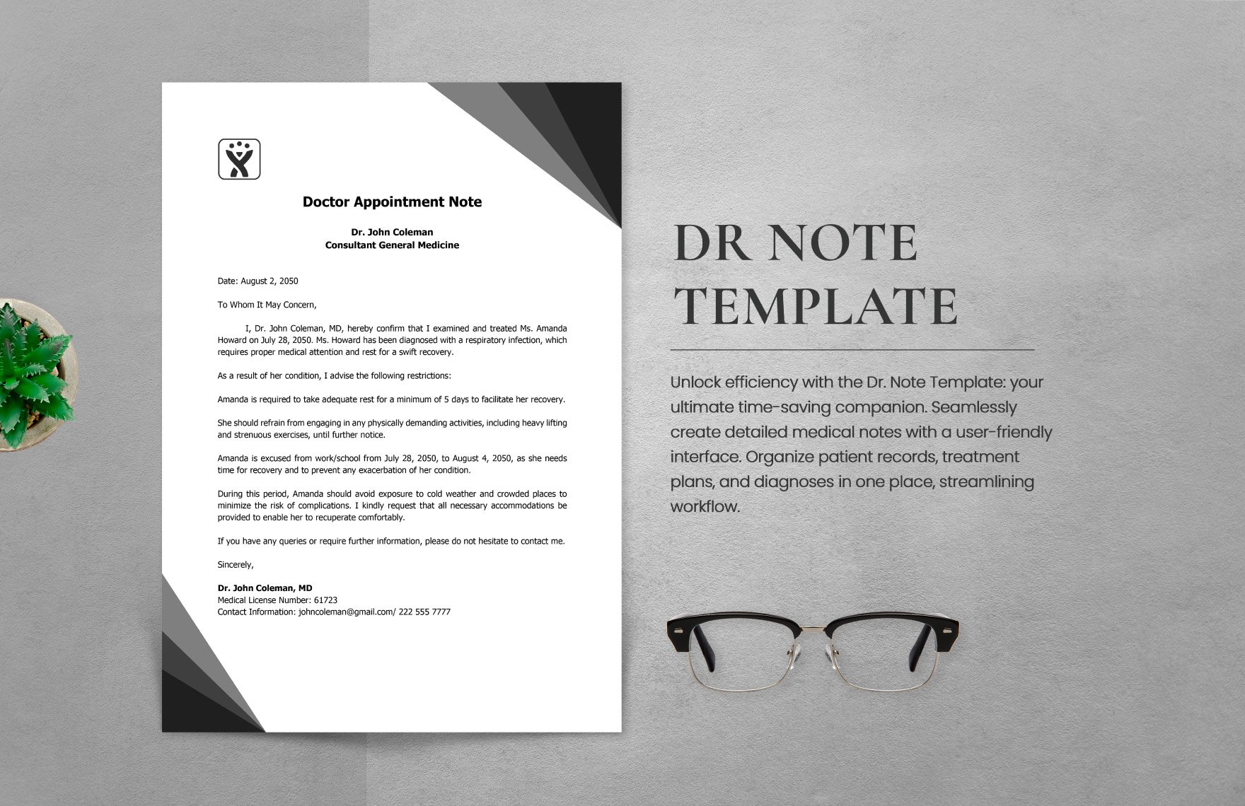 Dr Note Template
